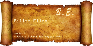 Bilitz Eliza névjegykártya
